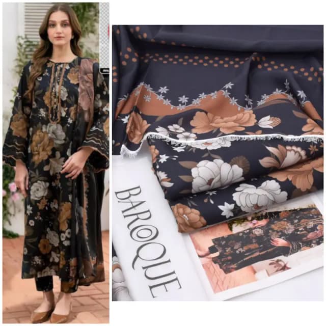 Iznik Karandi Unstitched Printed 3-Piece Suite